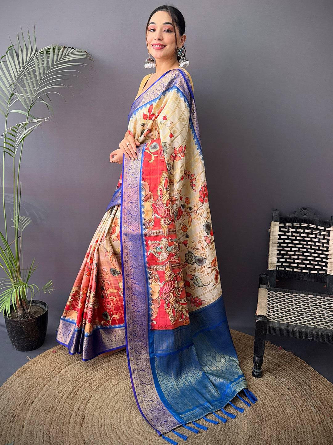 Ethereal Banarasi Kovai Rettapet Border Saree