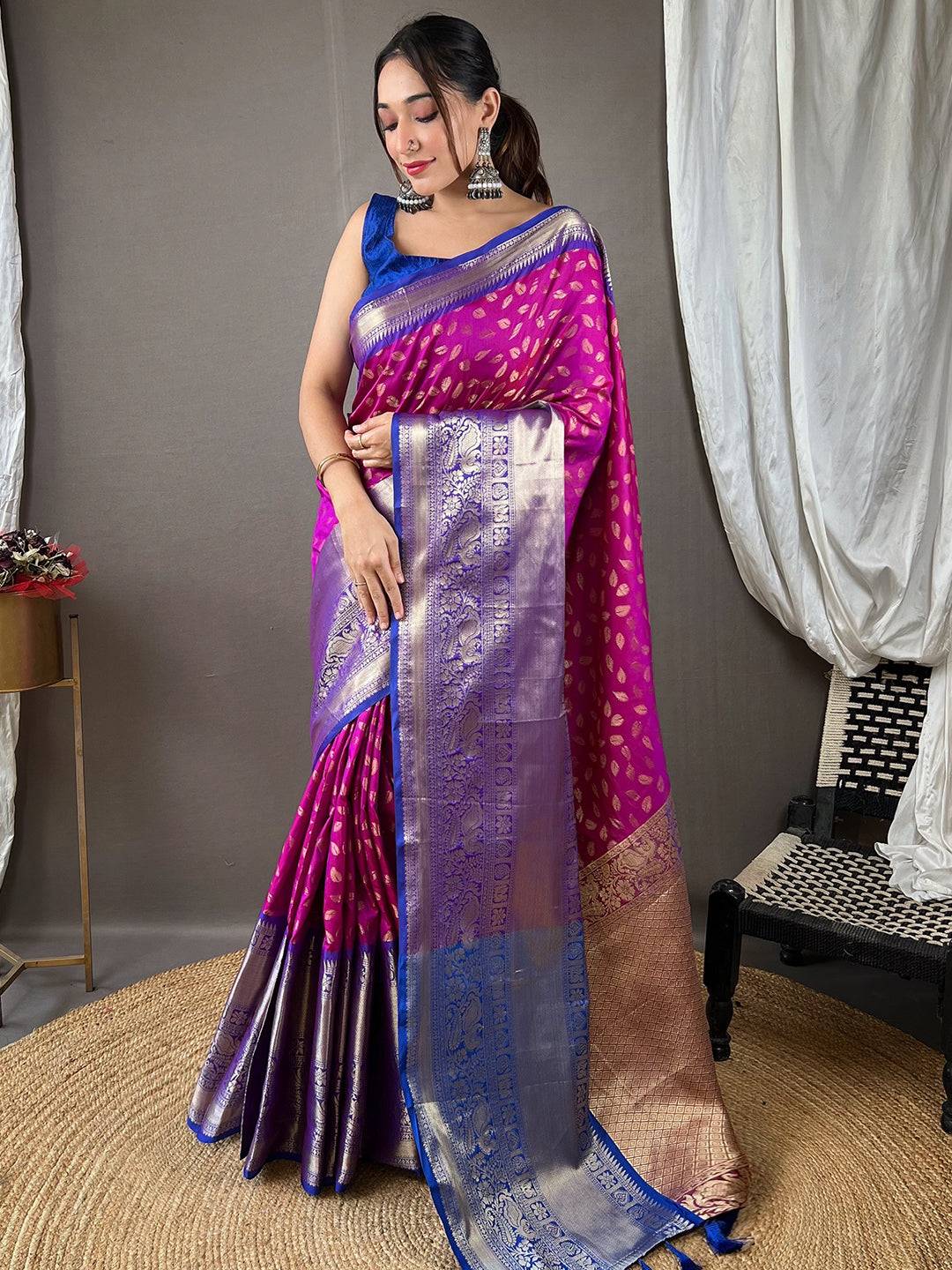 Elegant Banarasi saree with intricate zari work
