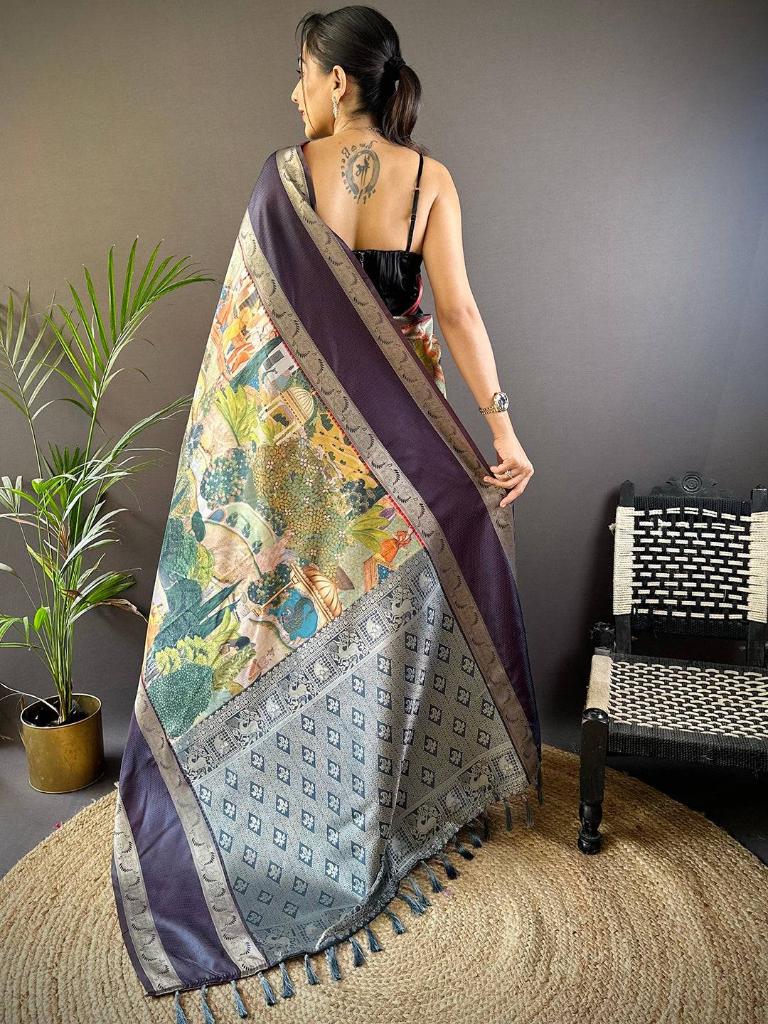 Mughal Majesty Soft Silk Saree