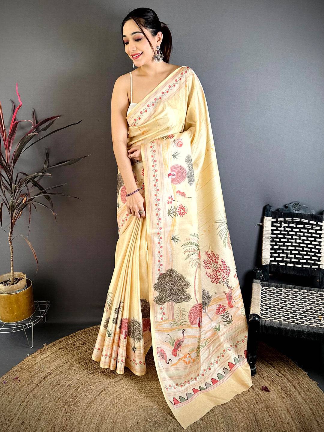 Royal Pichwai Peacock Tussar Saree