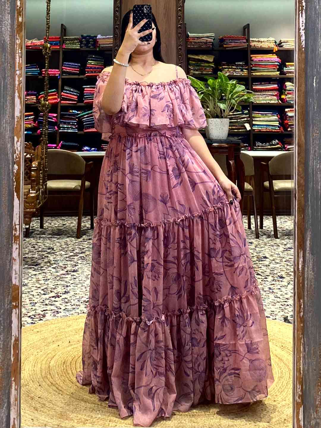 Mauve Botanical Floral Dress