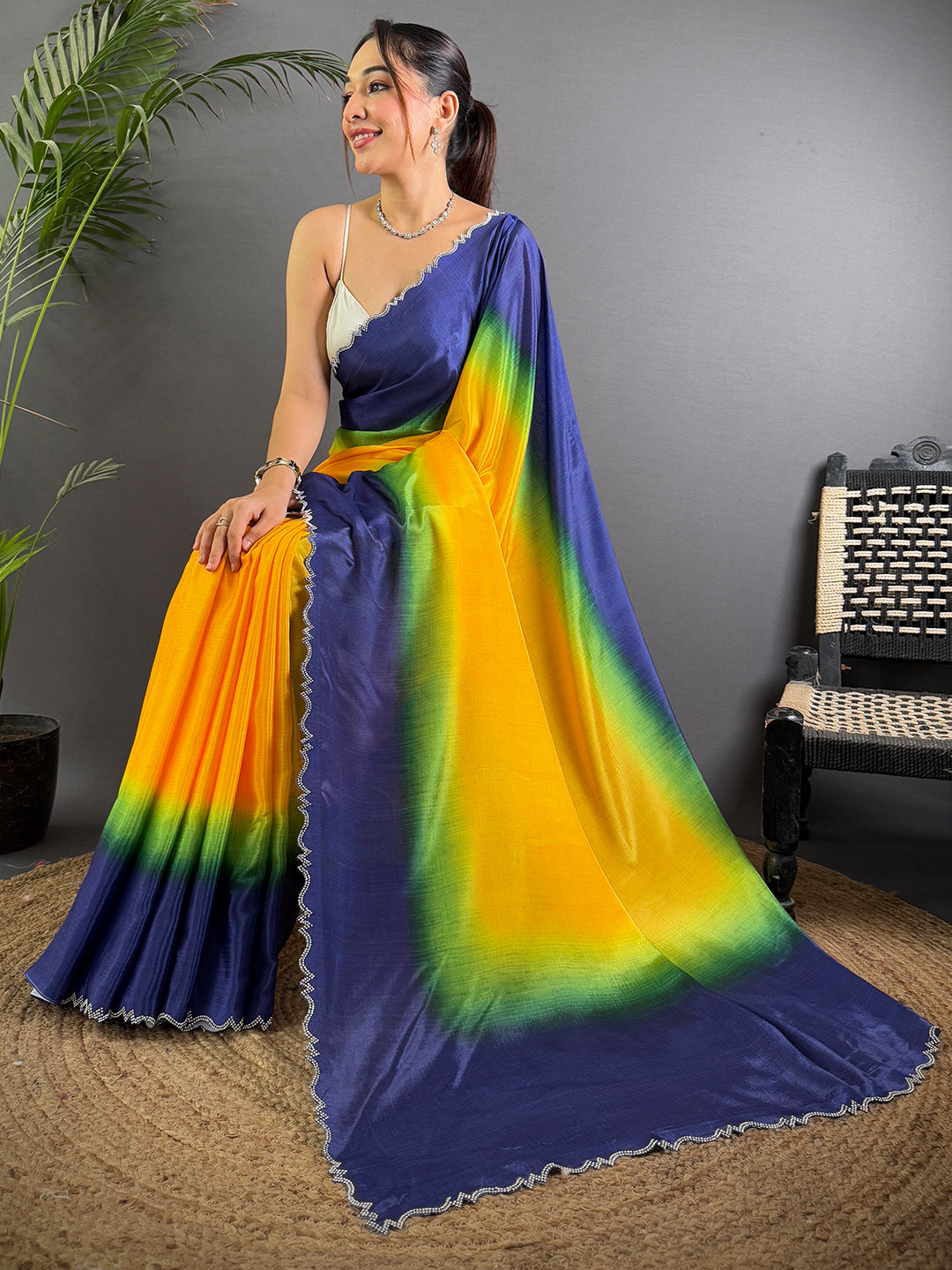 Ethereal Soft Chiffon Ombre Print Saree