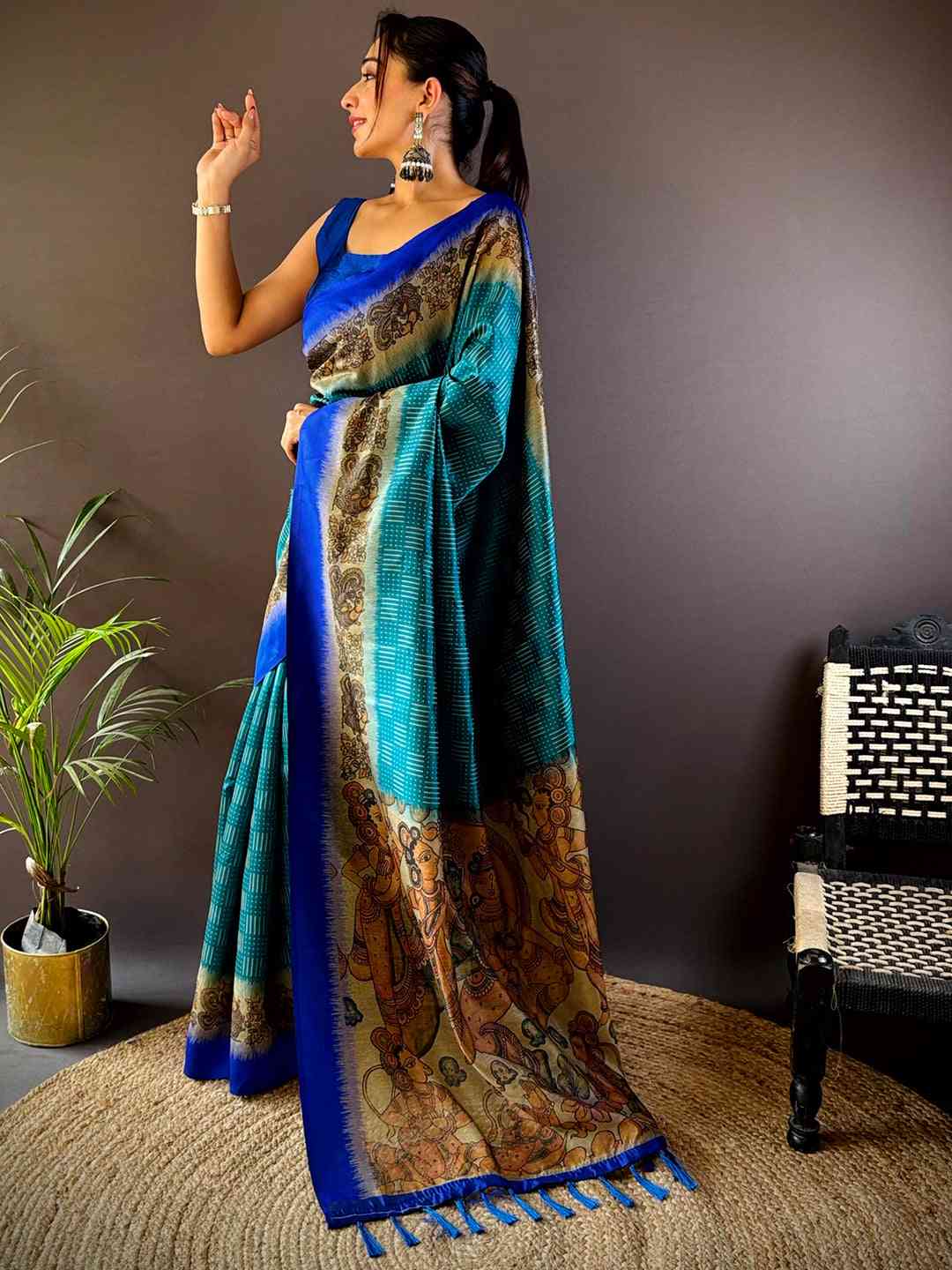 Rama Soft Silk Kalamkari Pallu Saree
