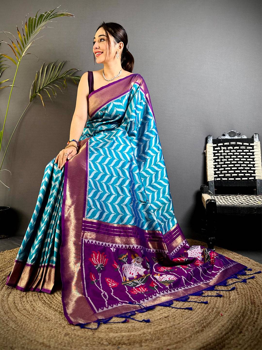 Tradition Style Banarasi Ikkat Saree