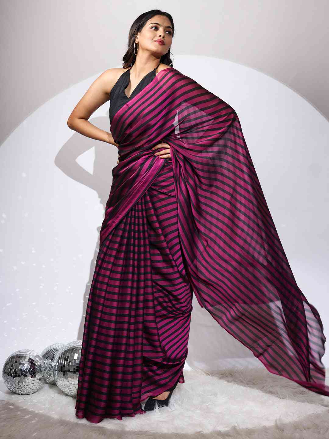 Pure Chiffon Dual Tone Designer Saree
