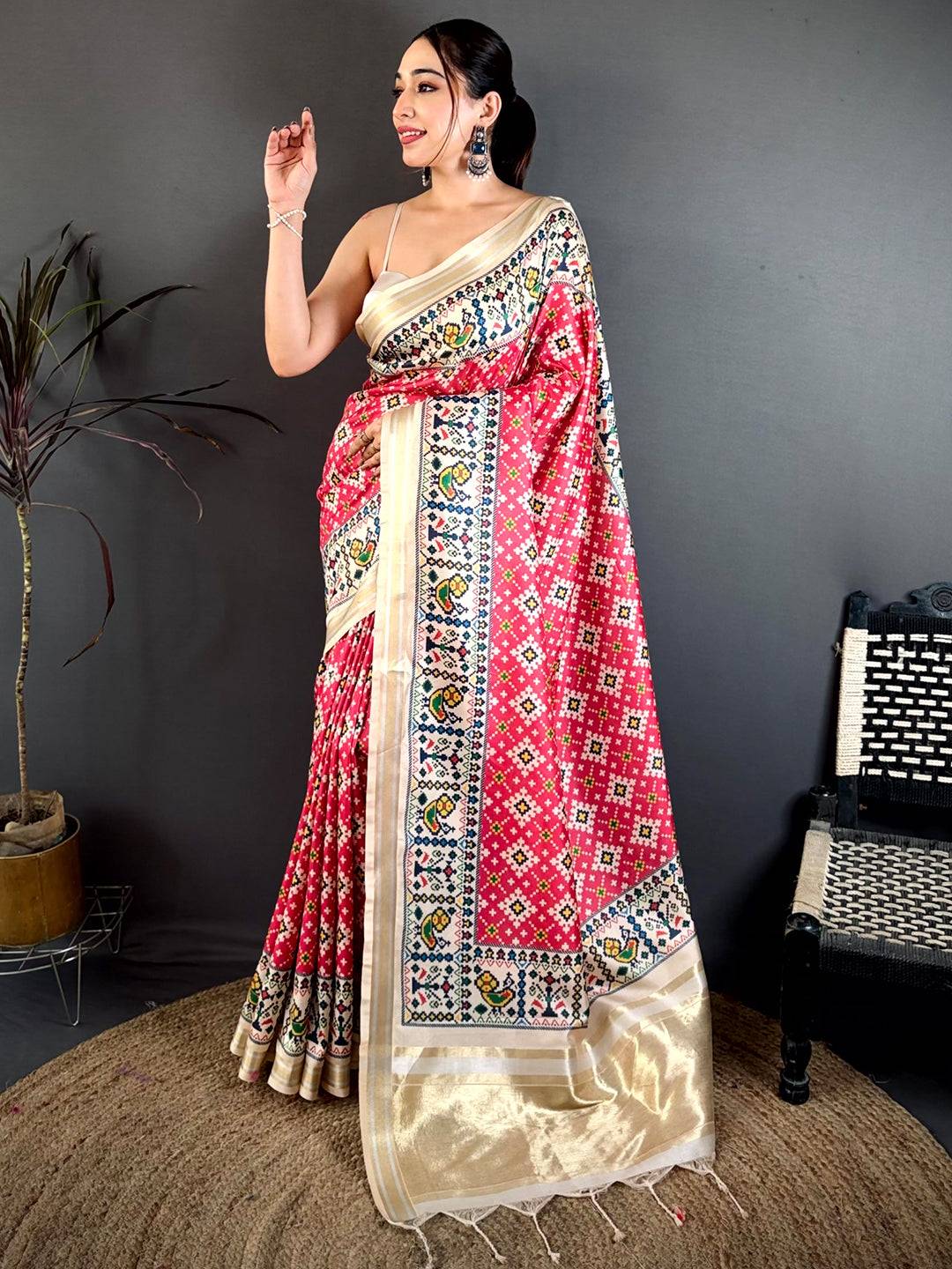 Elegant Soft Kanchi Silk Digital Patola Saree
