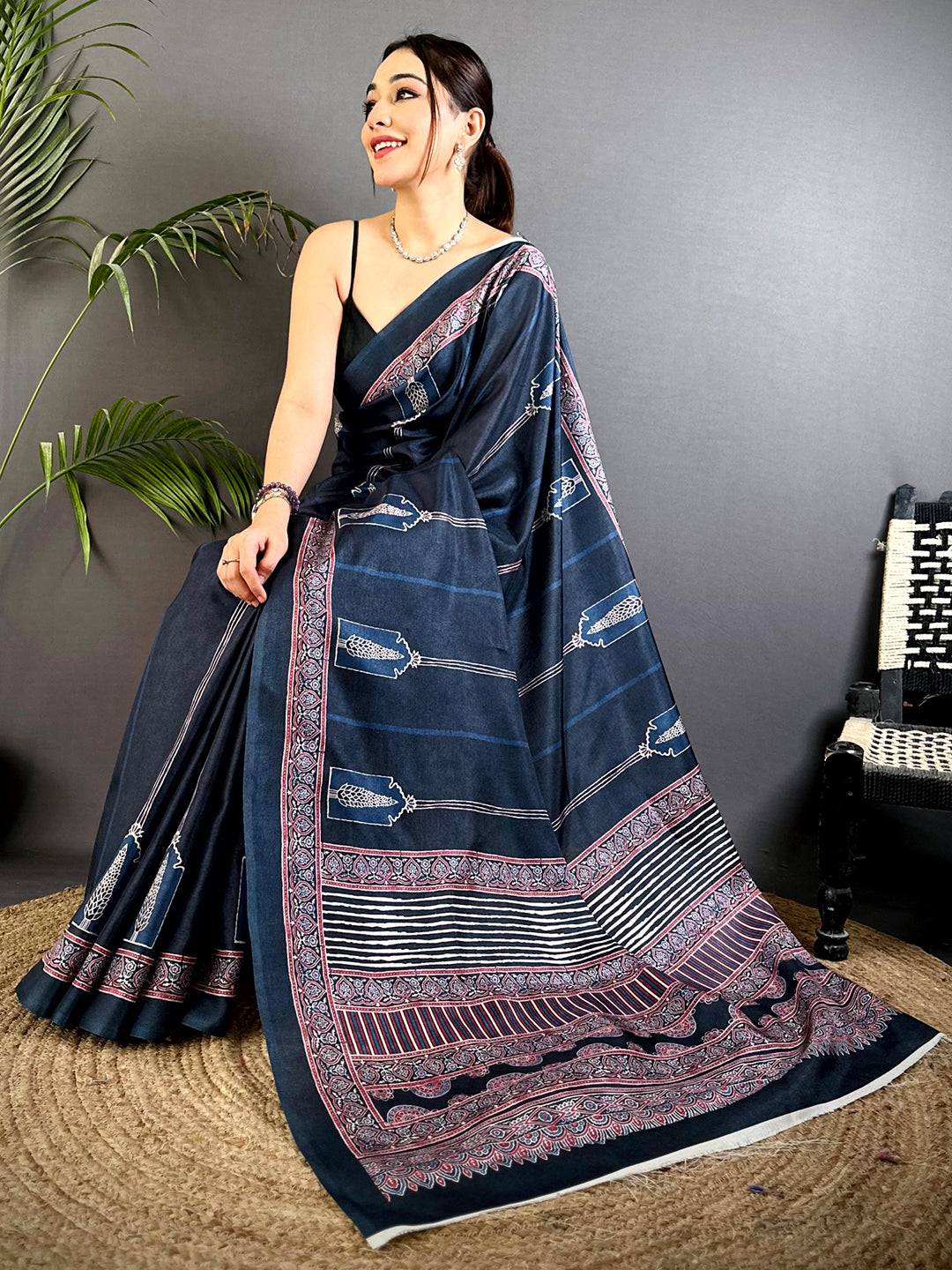 Classic Soft Tussar Digital Print Saree