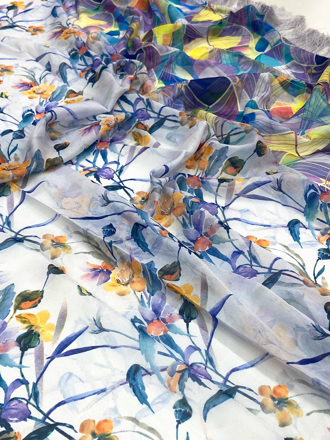 Lavender Floral Tebi Silk Saree