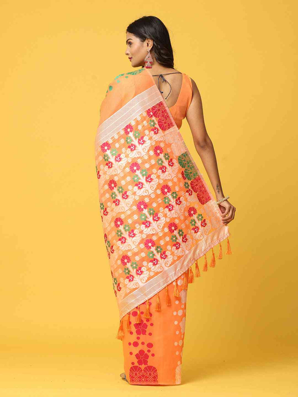 Dhakai Jamdani Cotton Silk Saree