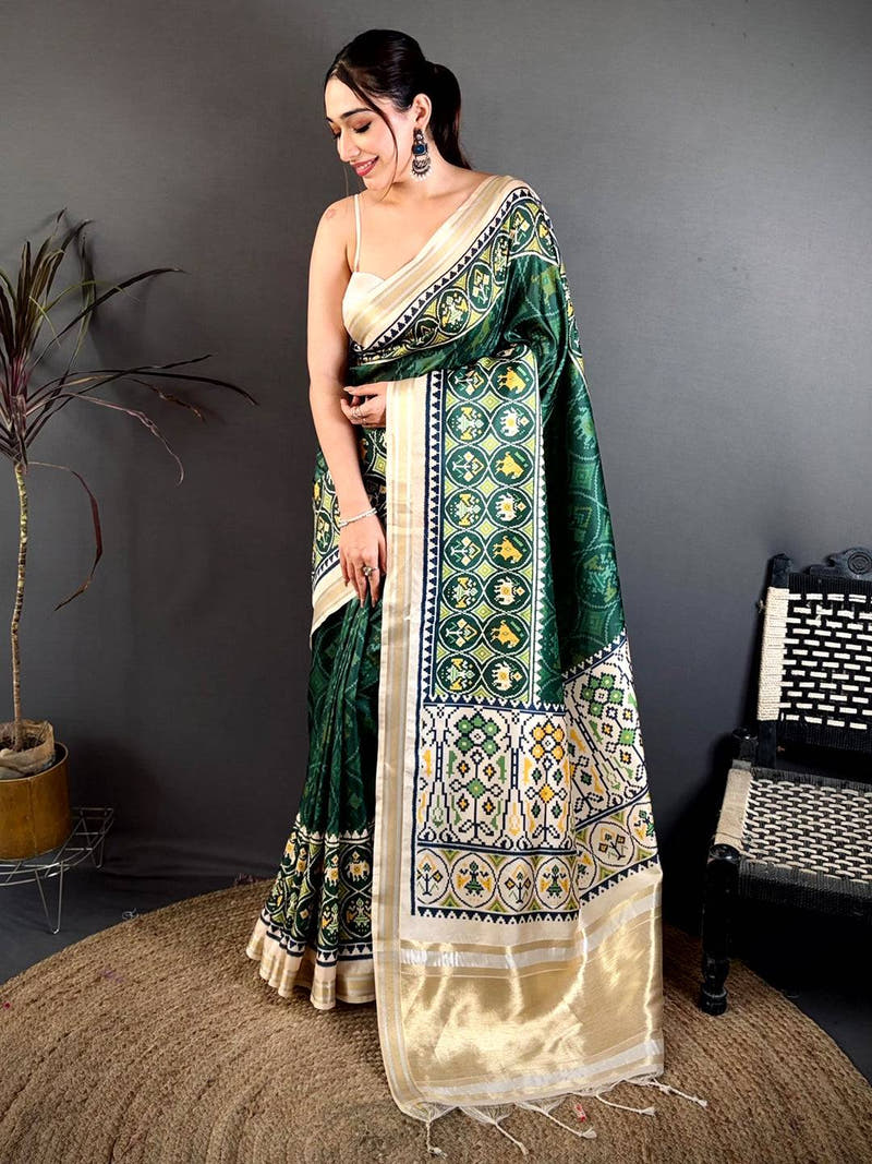 Graceful Green Soft Kanchi Silk Saree