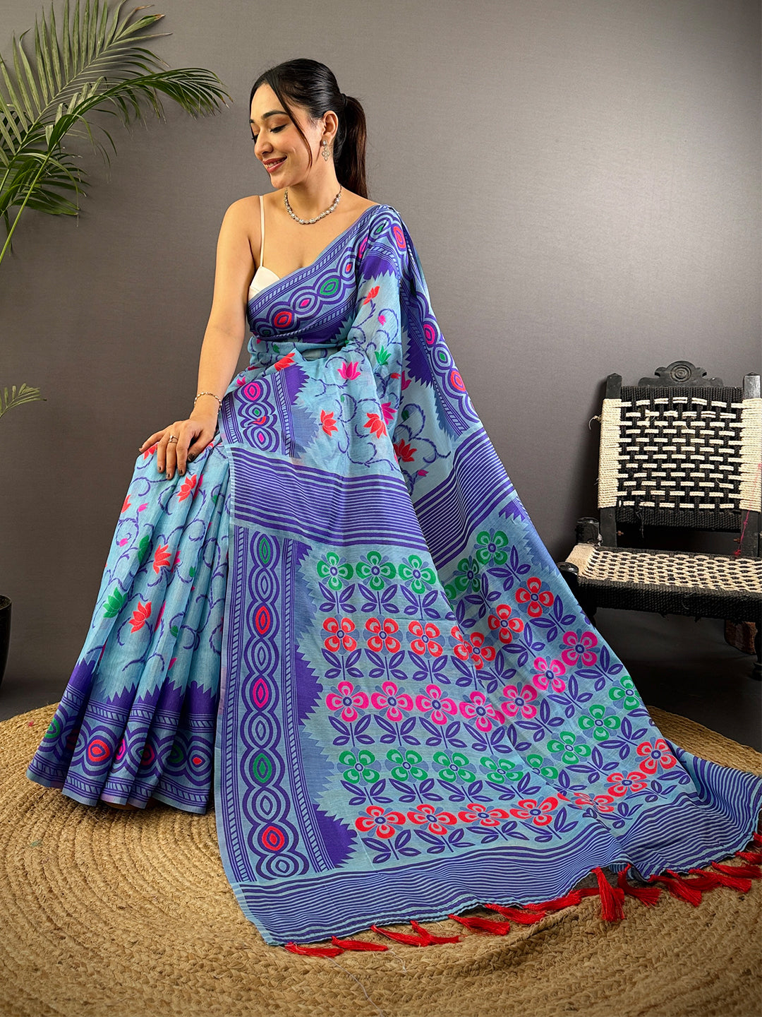 Heritage Dhakai Jamdani Cotton Silk Saree