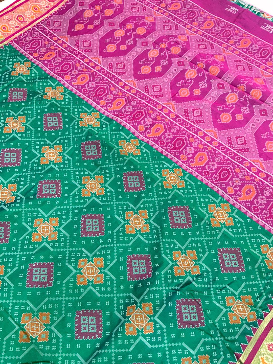 Sky Soft Silk Saree With Patola Weaving