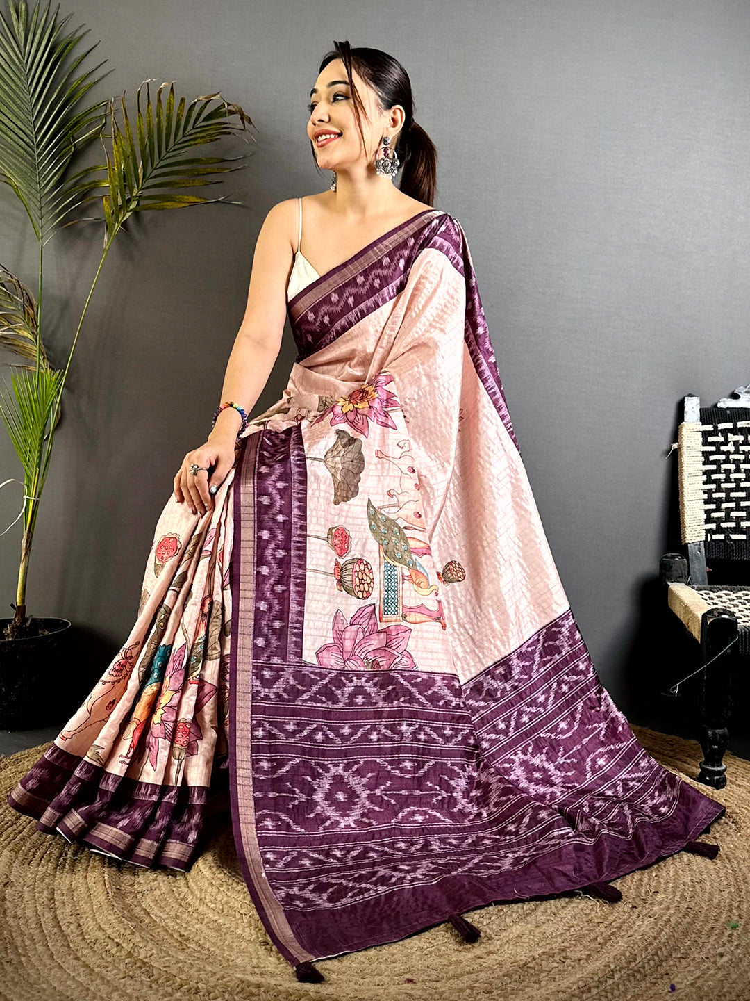 Heritage Slub Ghicha Tussar Saree