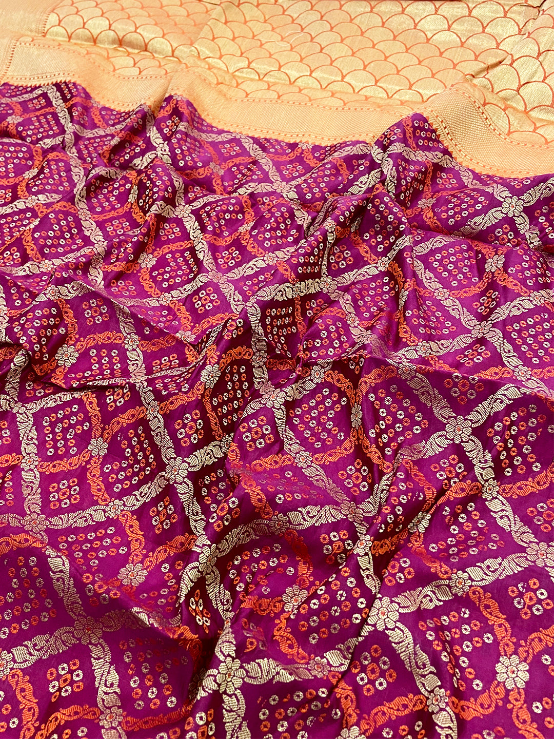 Wine Banarasi Patola Silk Saree With Zari
