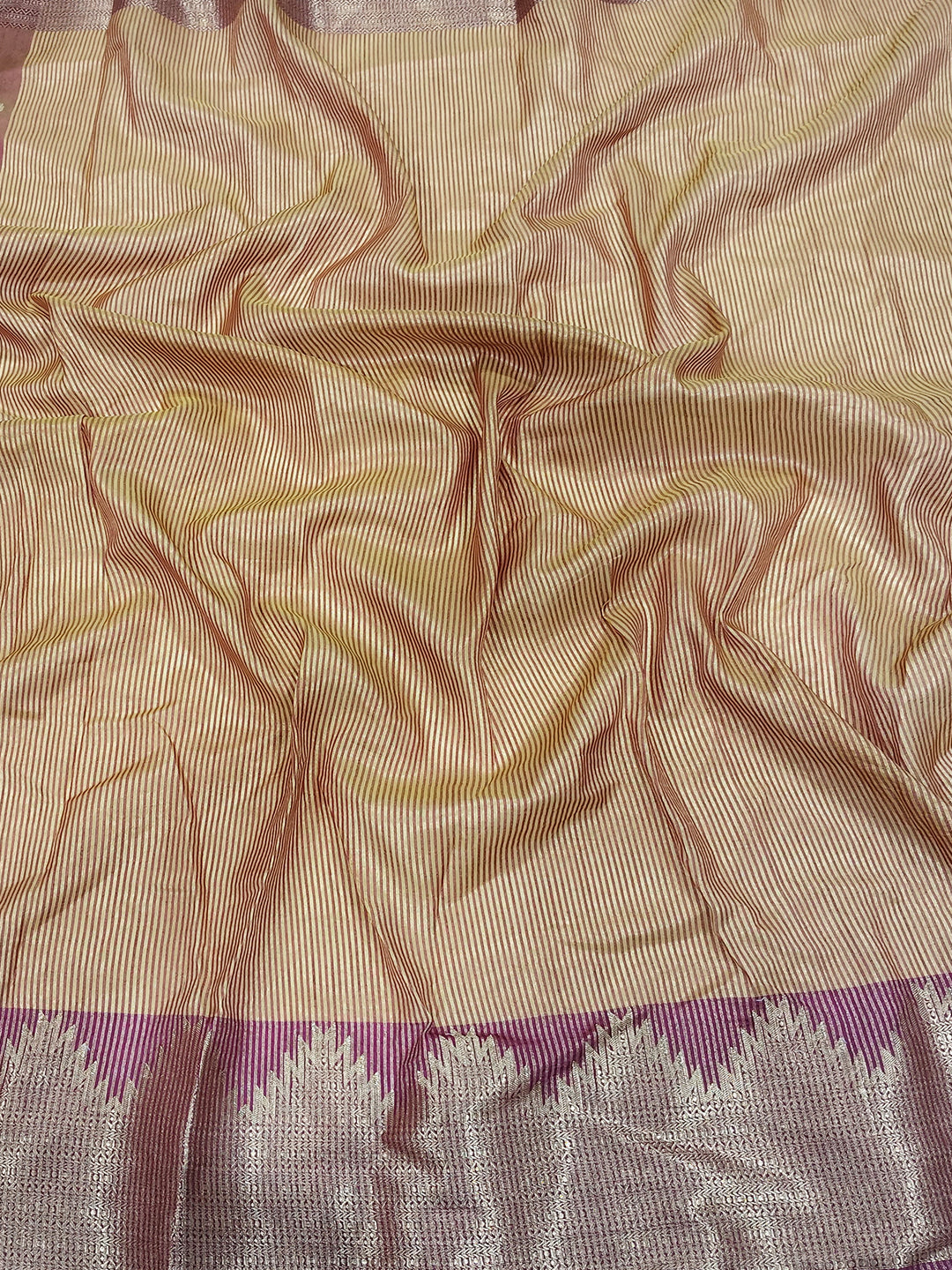 Brown Hand Dyed Raw Silk Saree