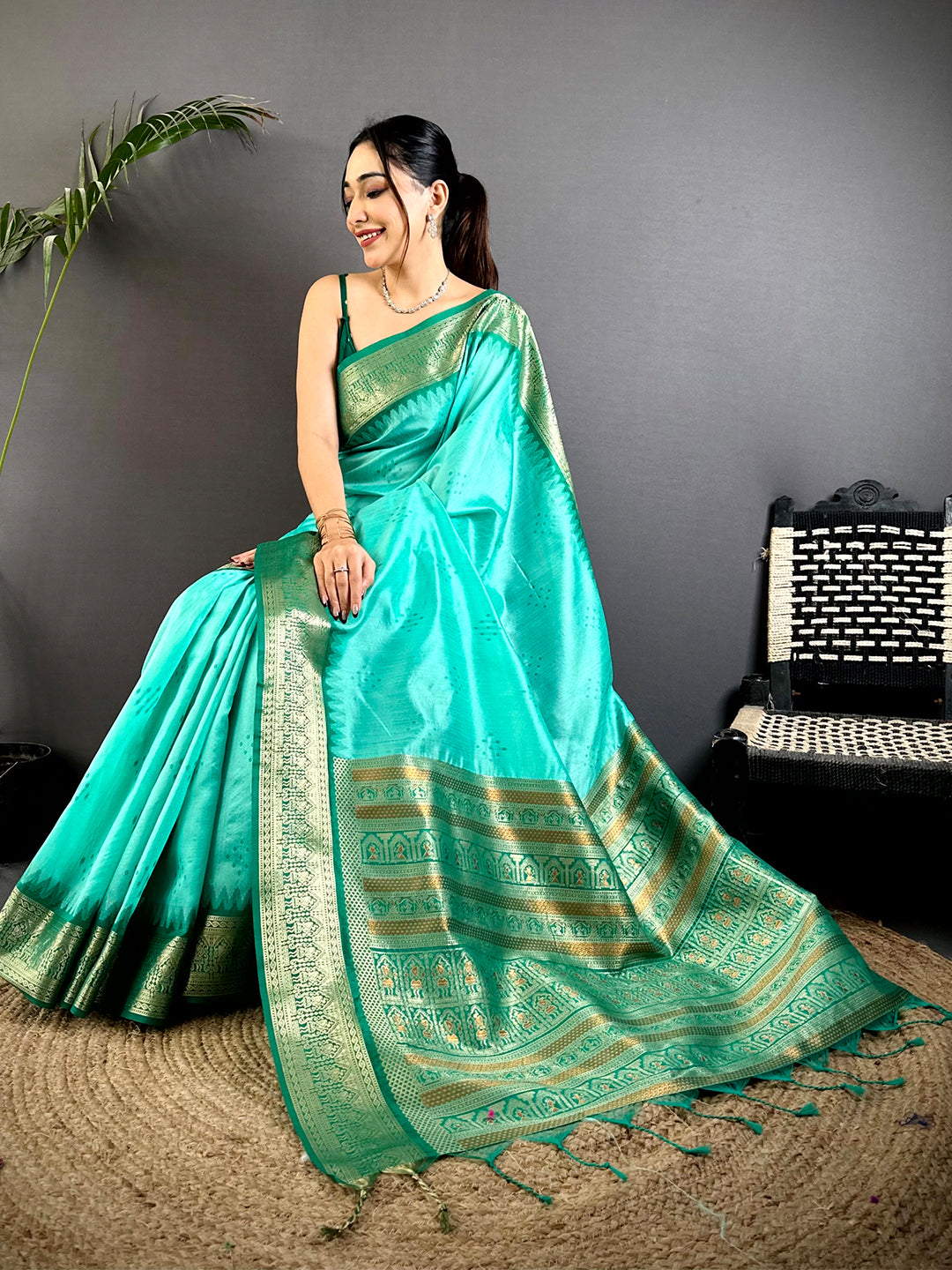 Rama Bandhej Weave Kanchi Pattu Saree