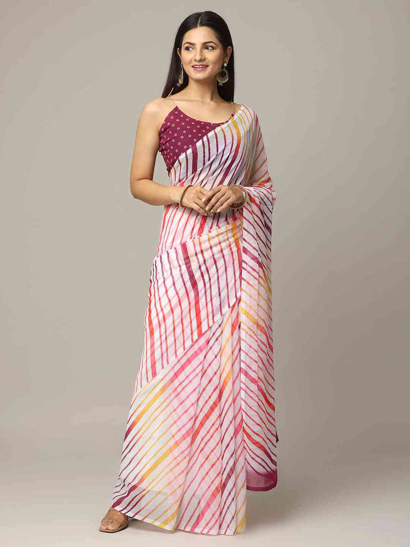 Leheriya Soft Georgette Digital Print Party Wear Saree