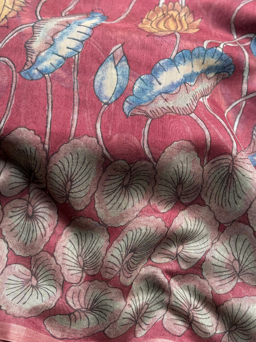 Radiant Kalamkari Printed Linen Saree