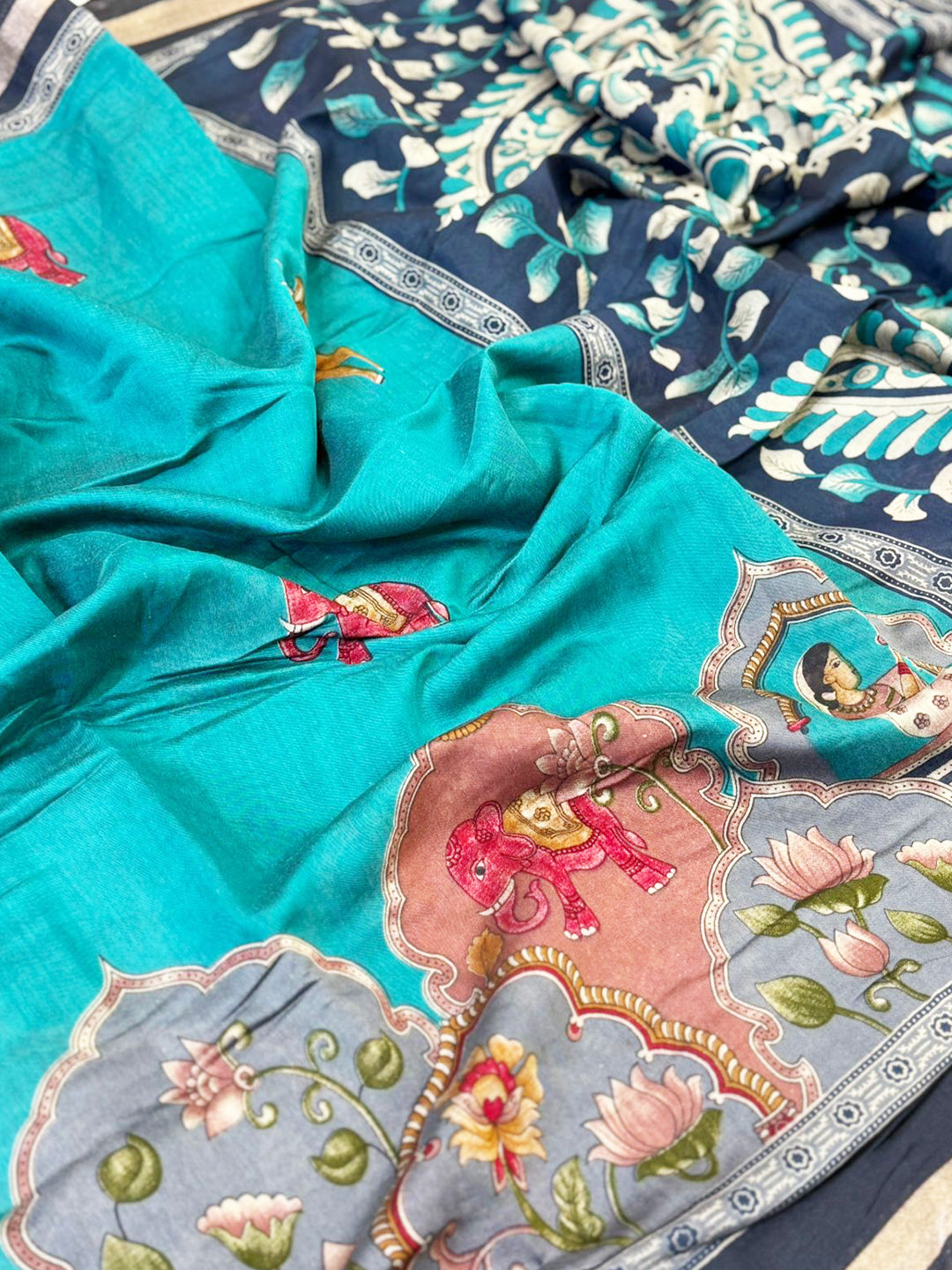 Rama Mul Kalamkari Printed Saree