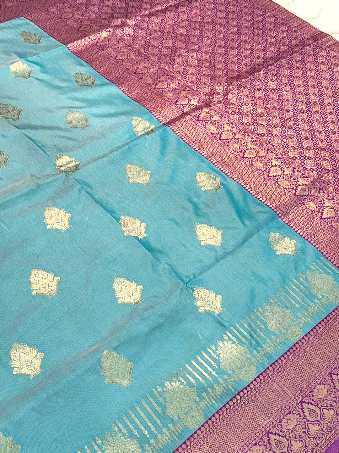 Soft Silk Bali Jewellery Zari Butta Saree