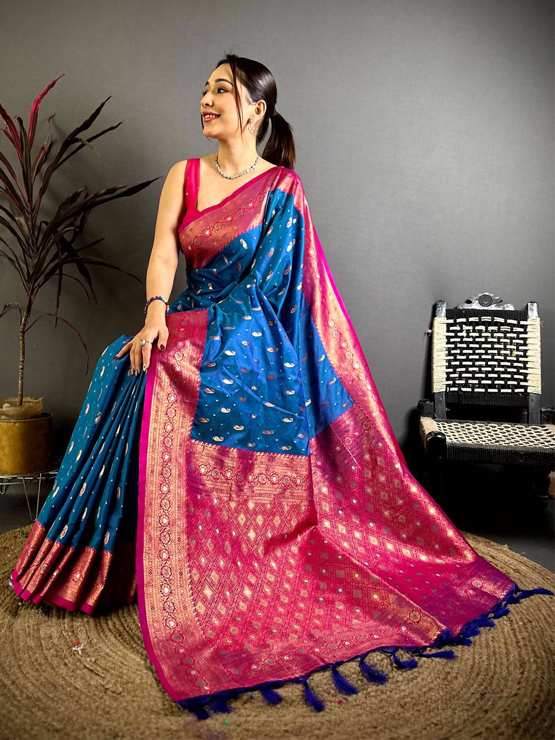 Heritage Dual Shade Kanjivaram Saree