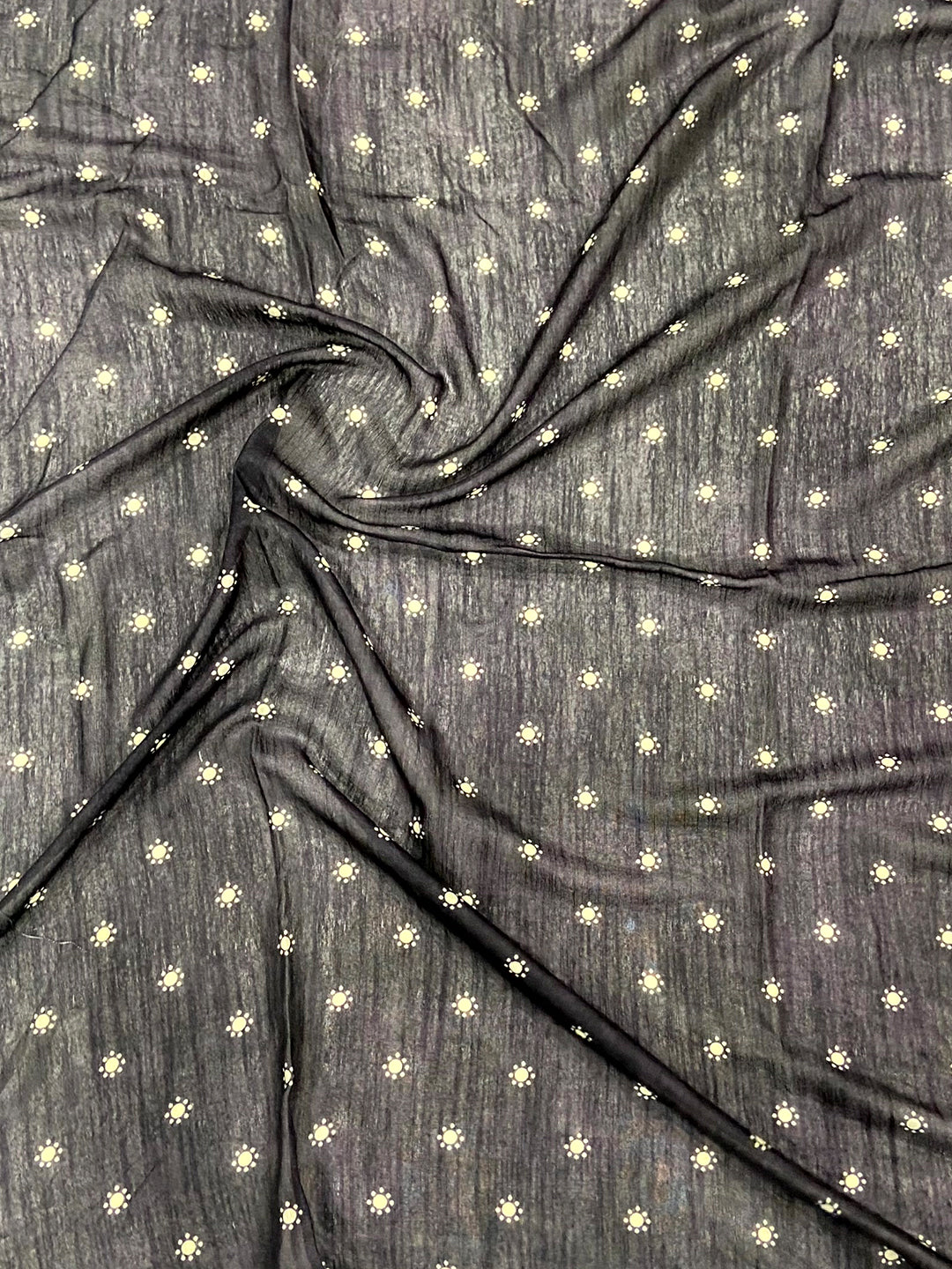 Dark Purple Linen Ajarak Print Saree