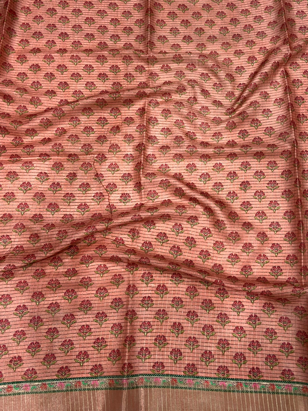Radiant Coral Soft Silk Digital Print Saree