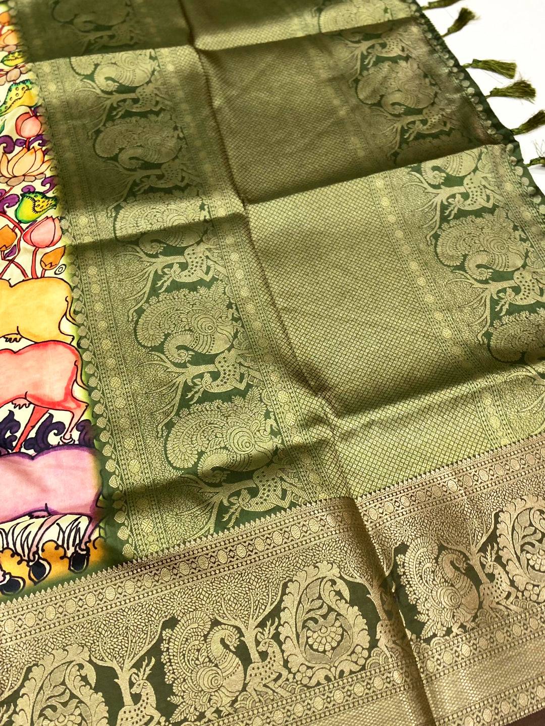 Vibrant Banarasi Kalamkari Pattu Saree