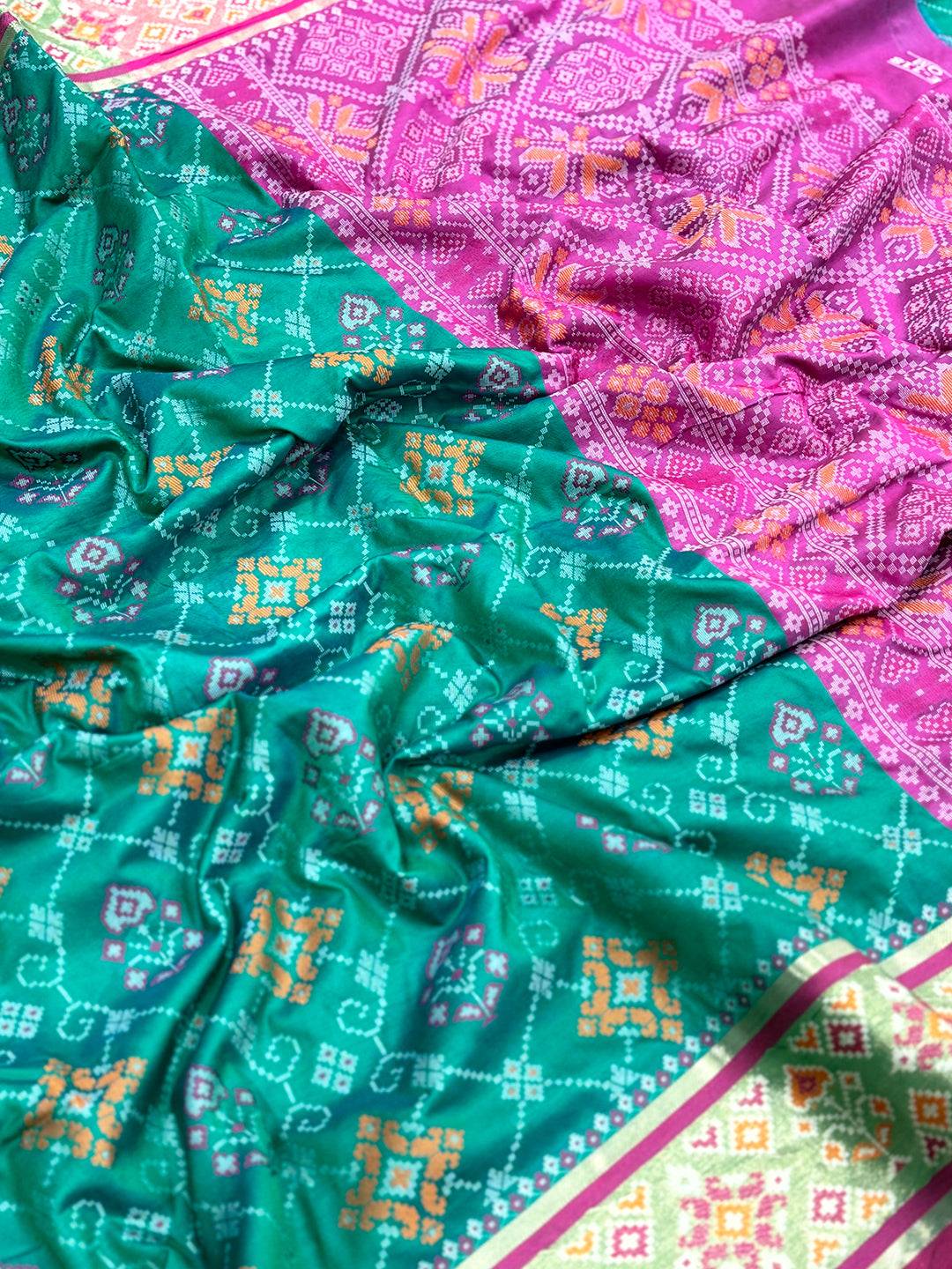 Royal Sky Pochampally Patola Soft Silk Saree