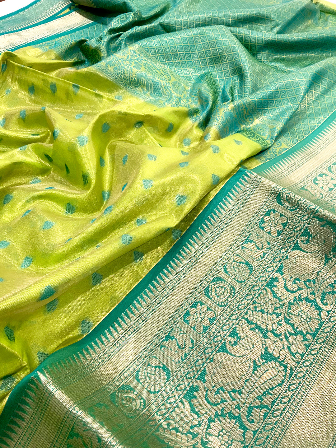 Green Kanjivaram Zari Tissue Saree