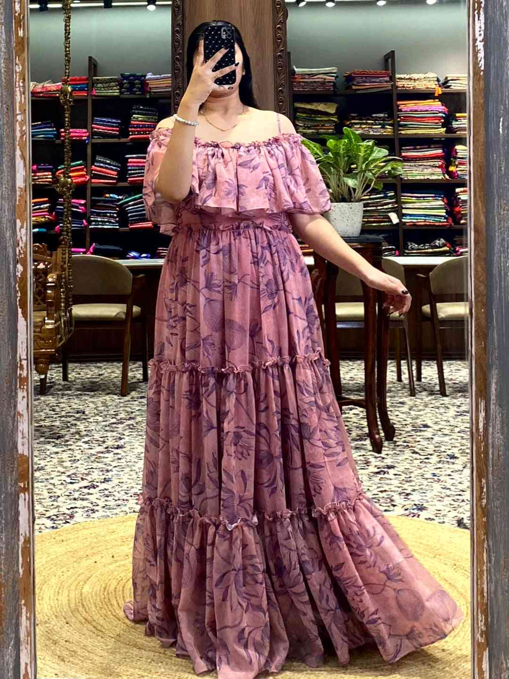Mauve Botanical Floral Dress
