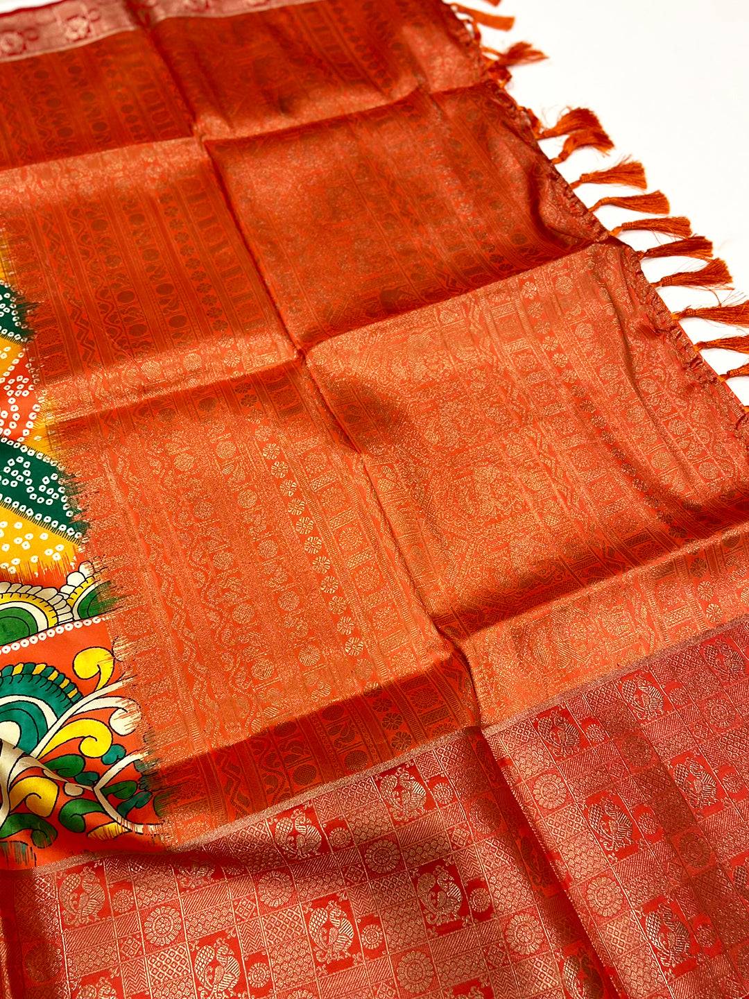 Multi Bandhej Printed Banarasi Saree