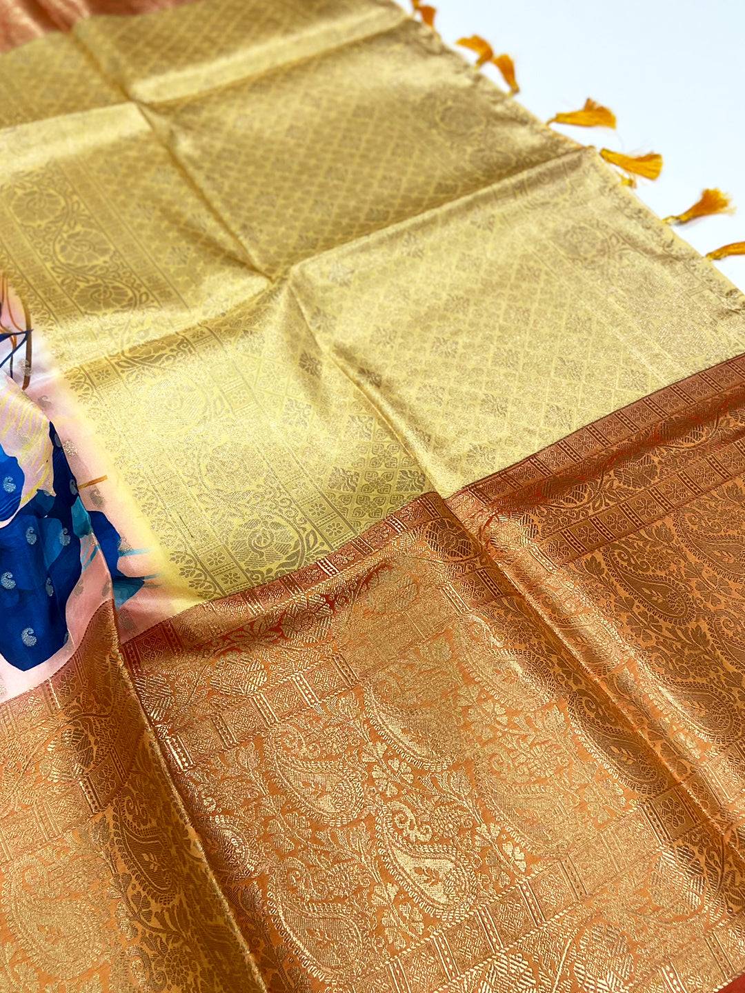 Elegant Banarasi Silk Floral Print Saree