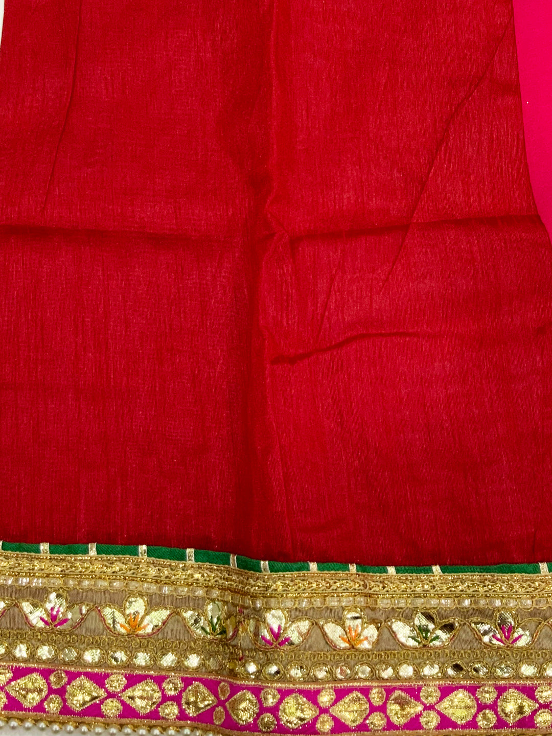 Golden Bandhej Chinnon Chiffon Saree
