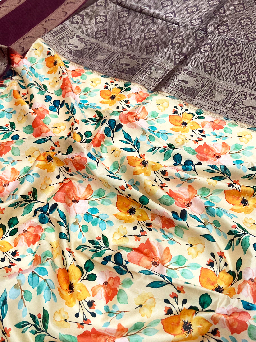 Radiant Beige Soft Silk Saree