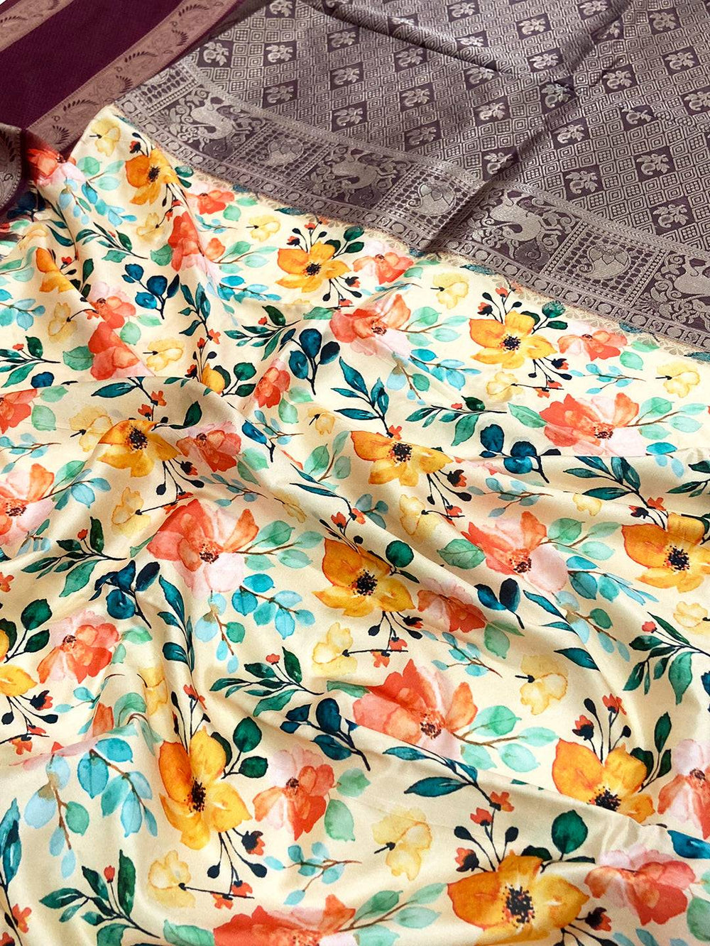 Radiant Beige Soft Silk Saree