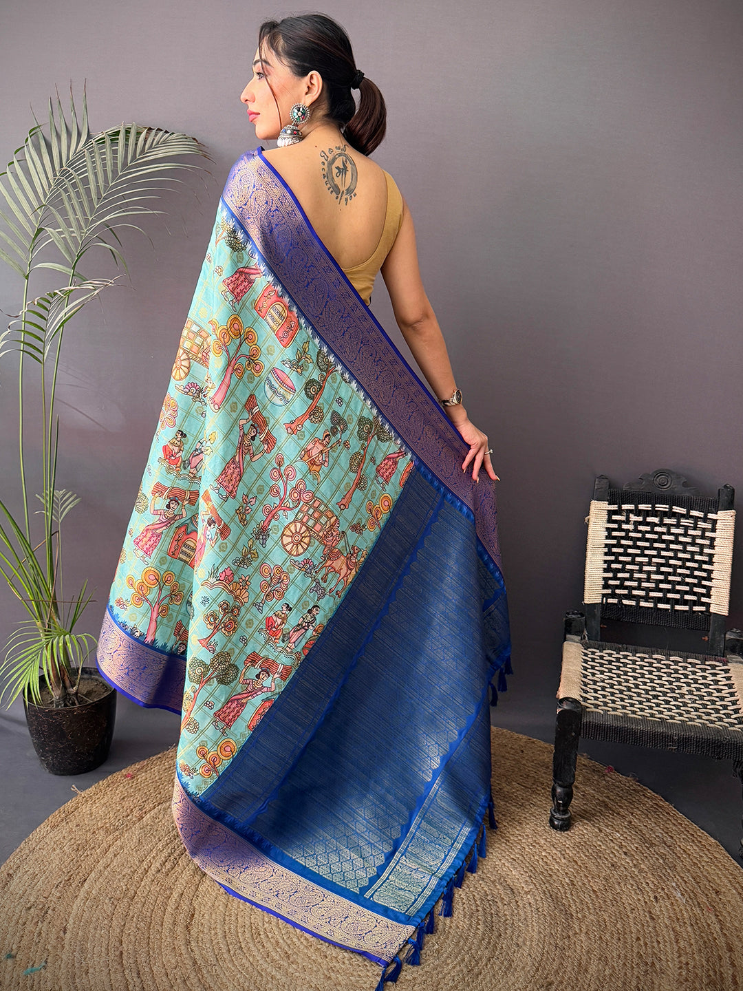 Elegant Banarasi Kovai Rettapet Border Saree