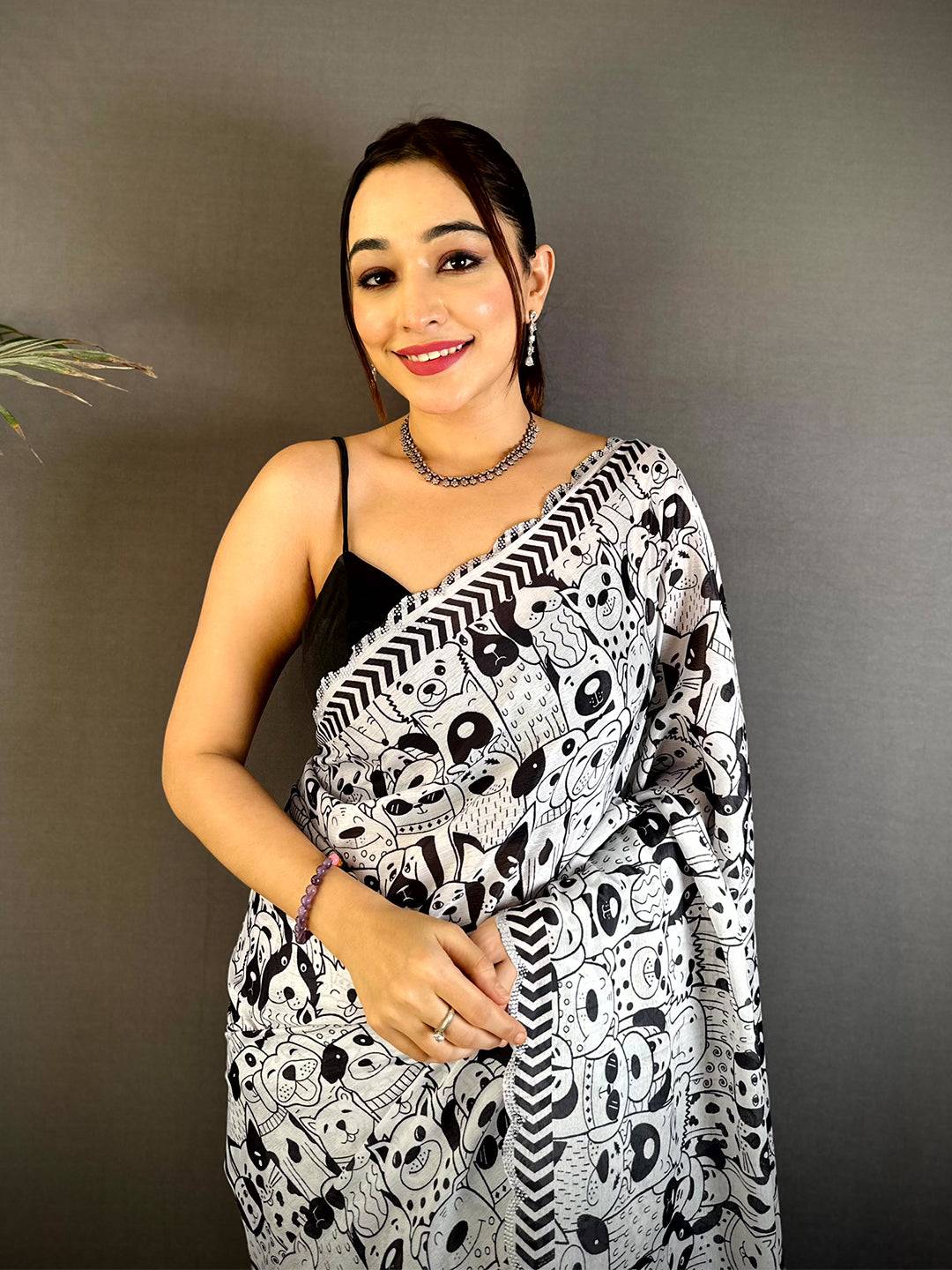 Radiance Swarovski Chinnon Floral Saree