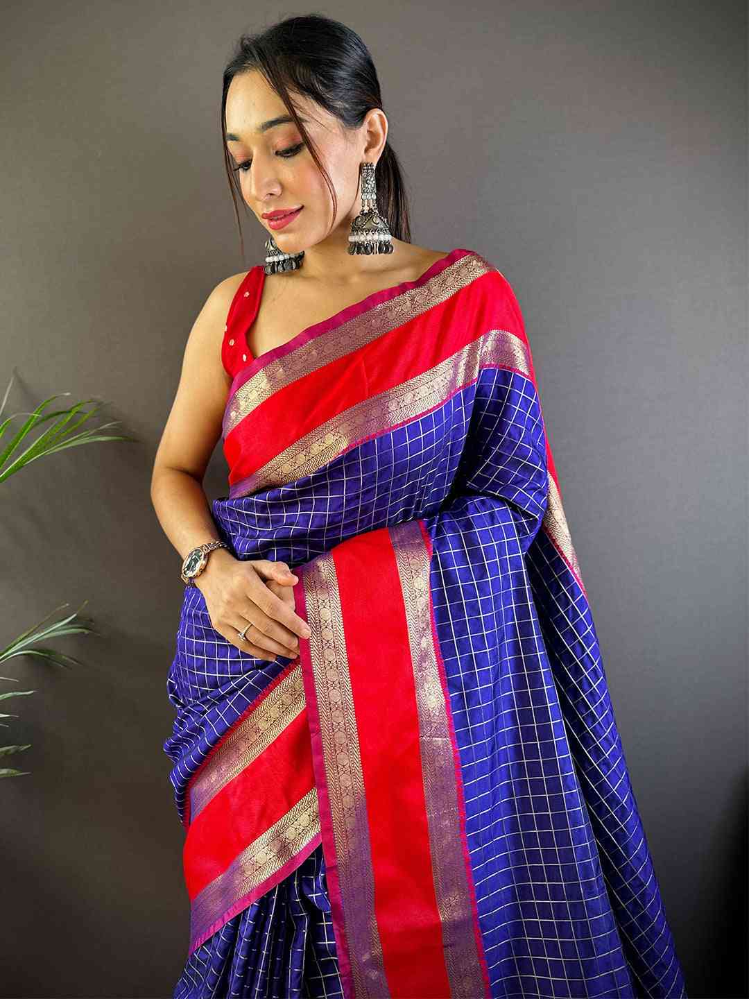 Blue Silk Woven Kanchi Banarasi Saree