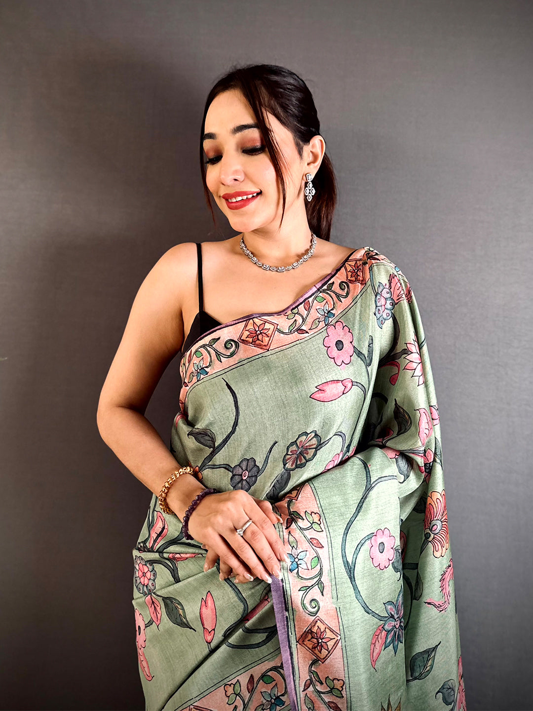 Heritage Pastel Kalamkari Saree