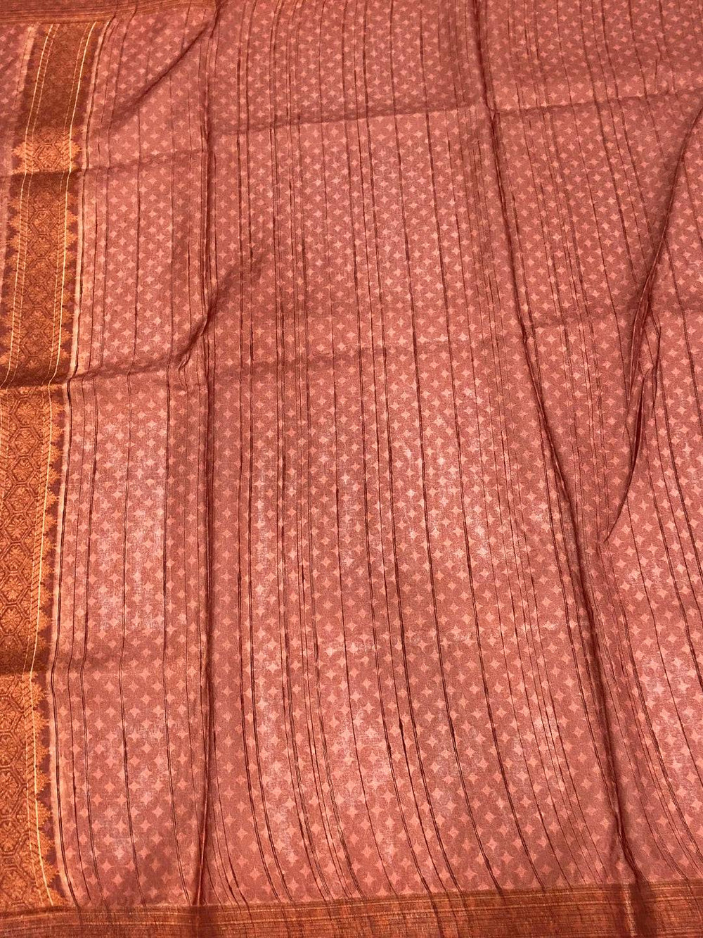 Parron Green Tussar Ghicha Print Saree