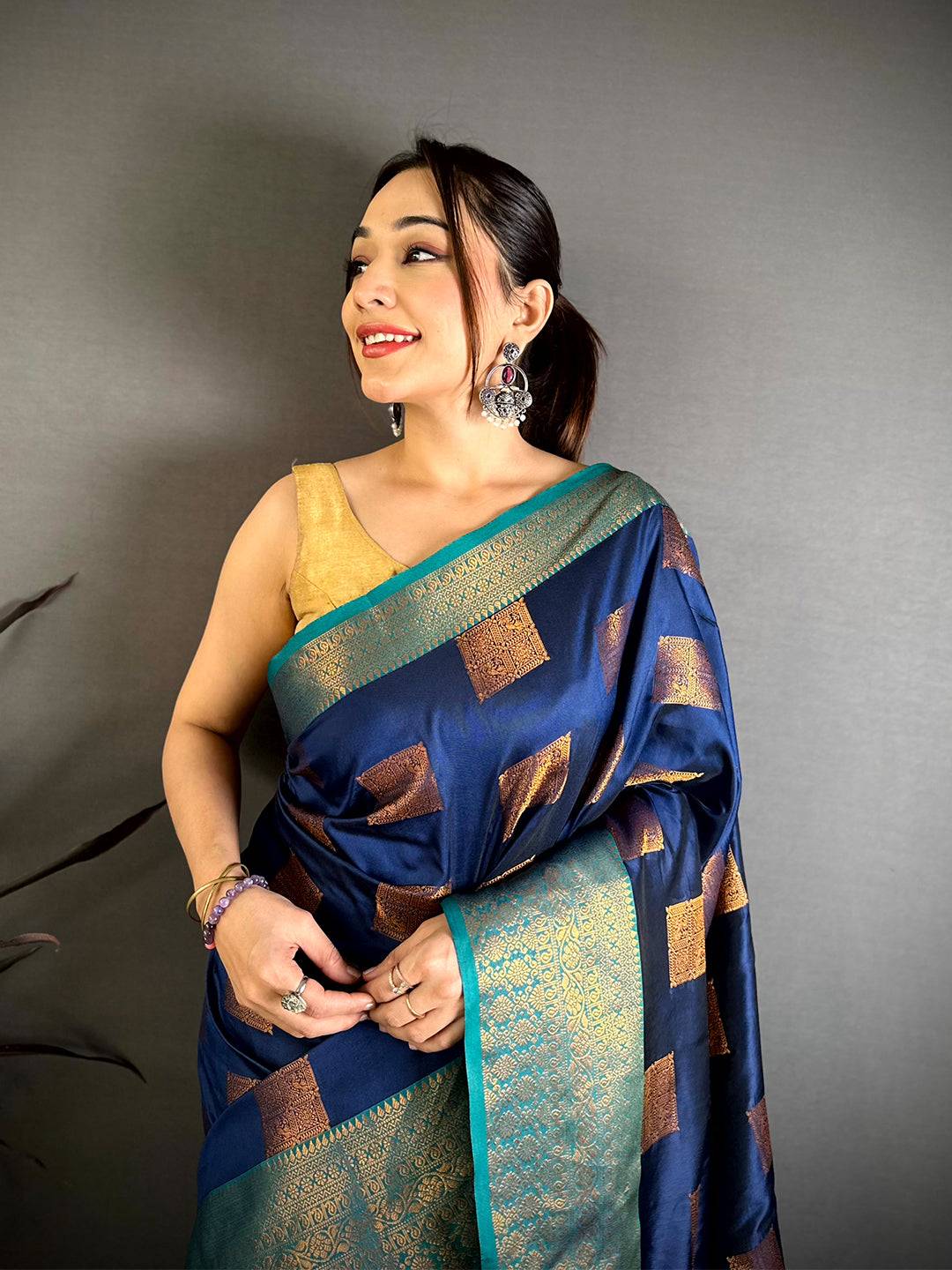 Royal Copper Zari Banarasi Katan Silk Saree