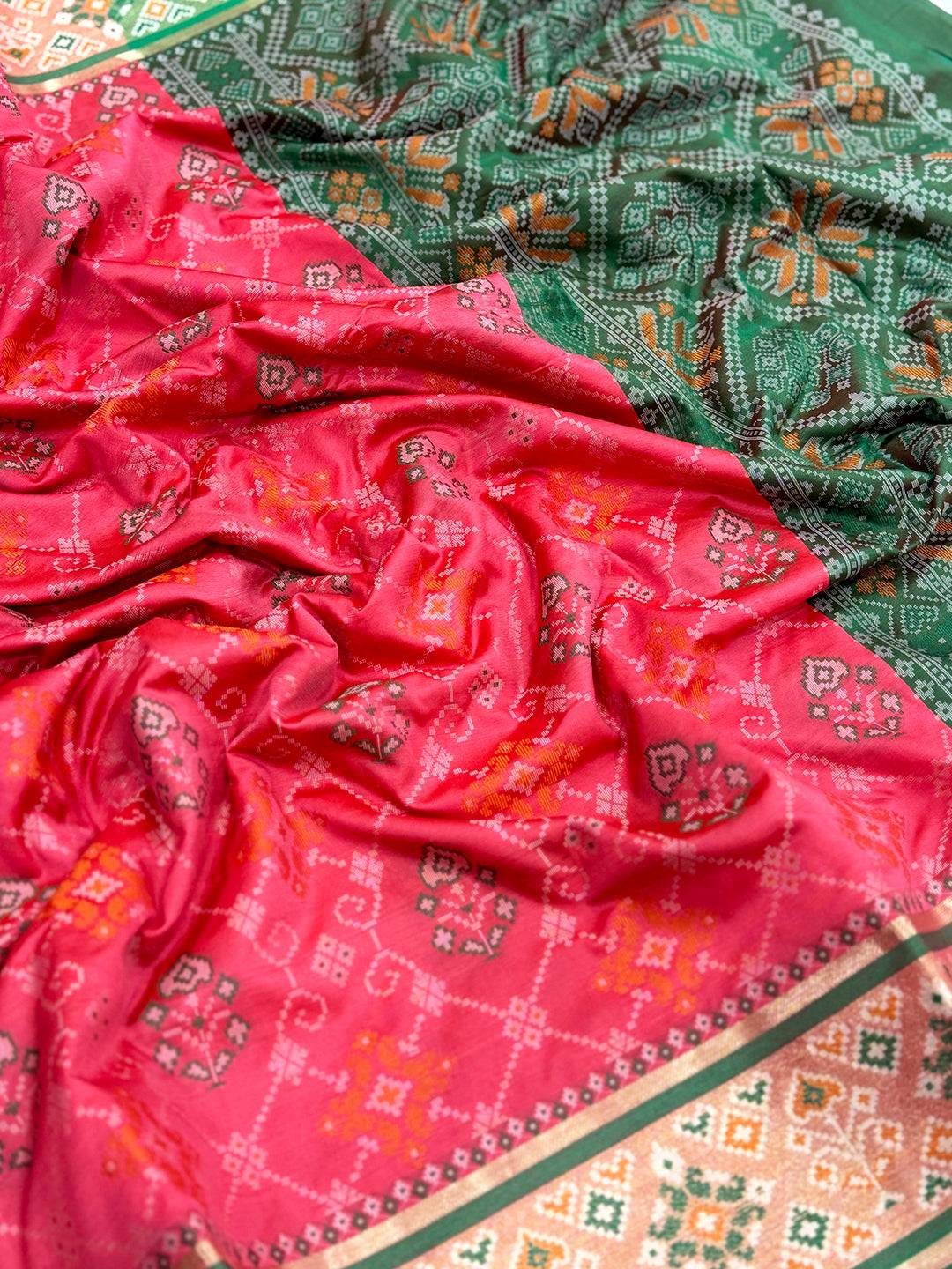 Gajri Pochampally Patola Soft Silk Saree