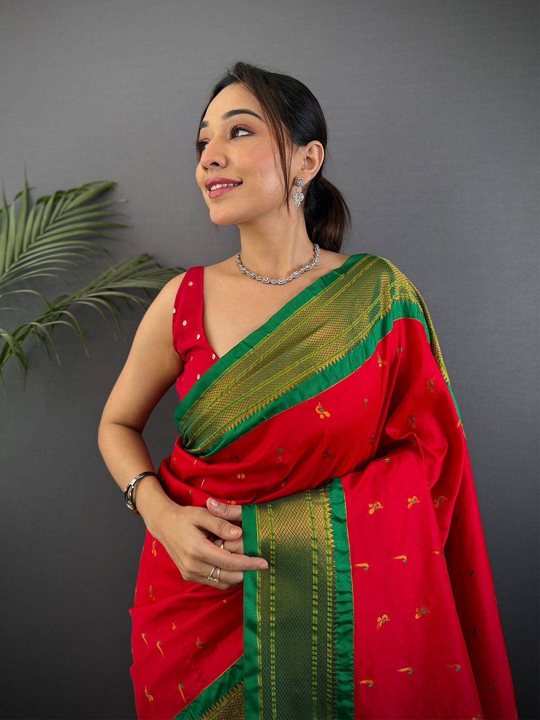 Red Soft Silk Paithani Saree