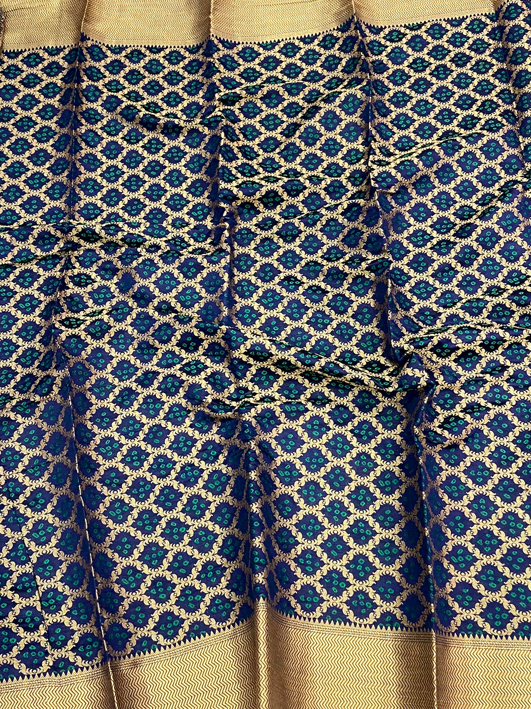 Navy Blue Banarasi Square Patola Saree