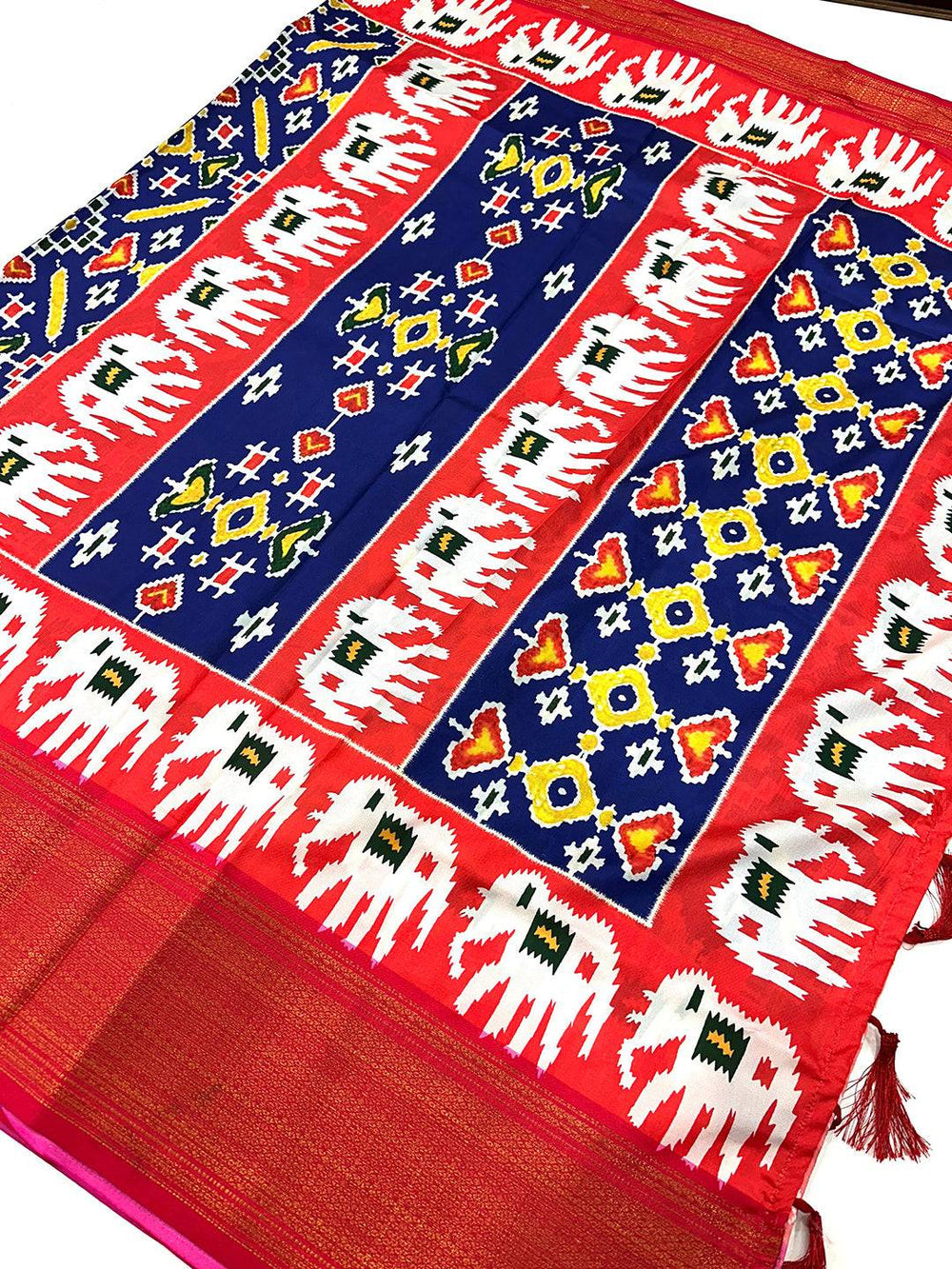 Blue Chanderi Silk Patola Radiance Saree