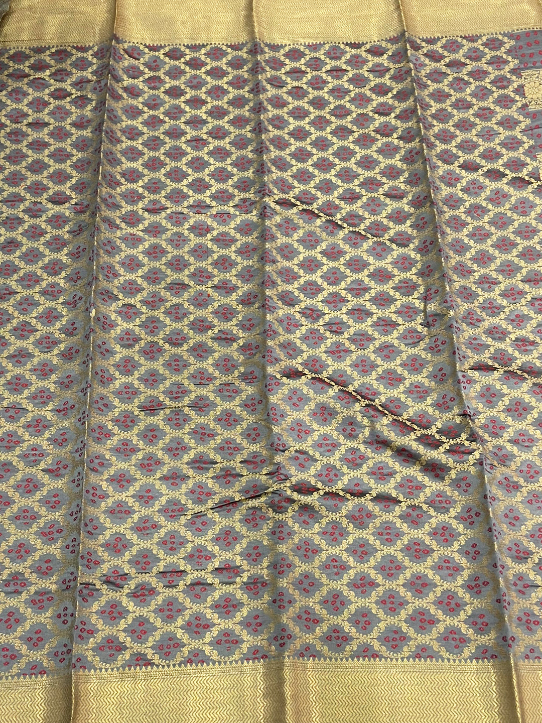 Grey Banarasi Square Patola Saree