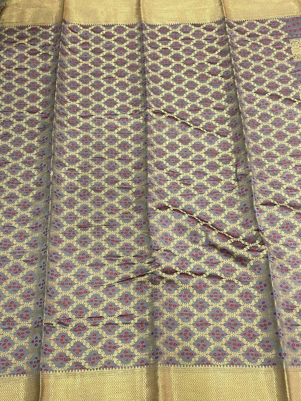 Grey Banarasi Square Patola Saree