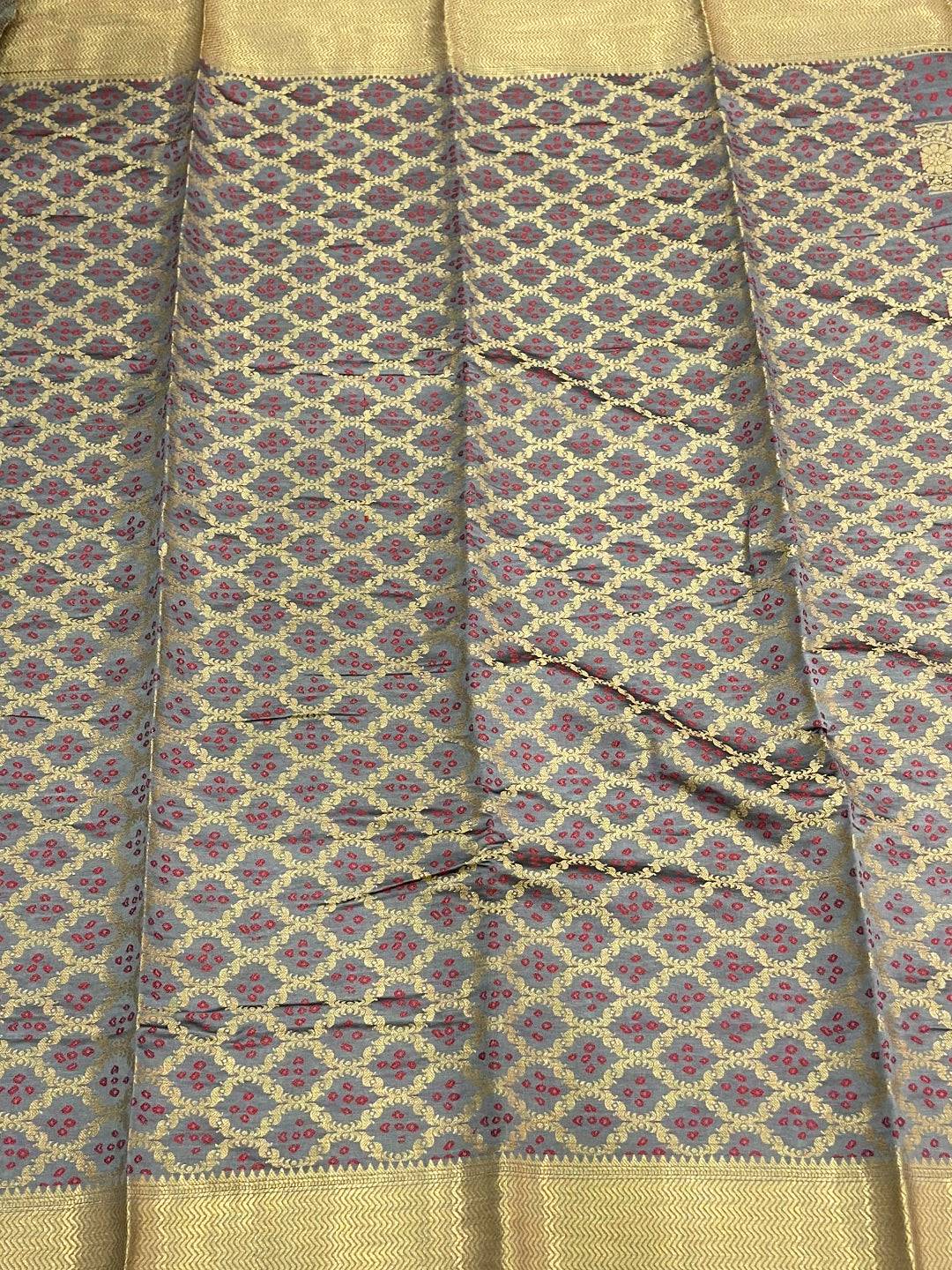 Grey Banarasi Square Patola Saree