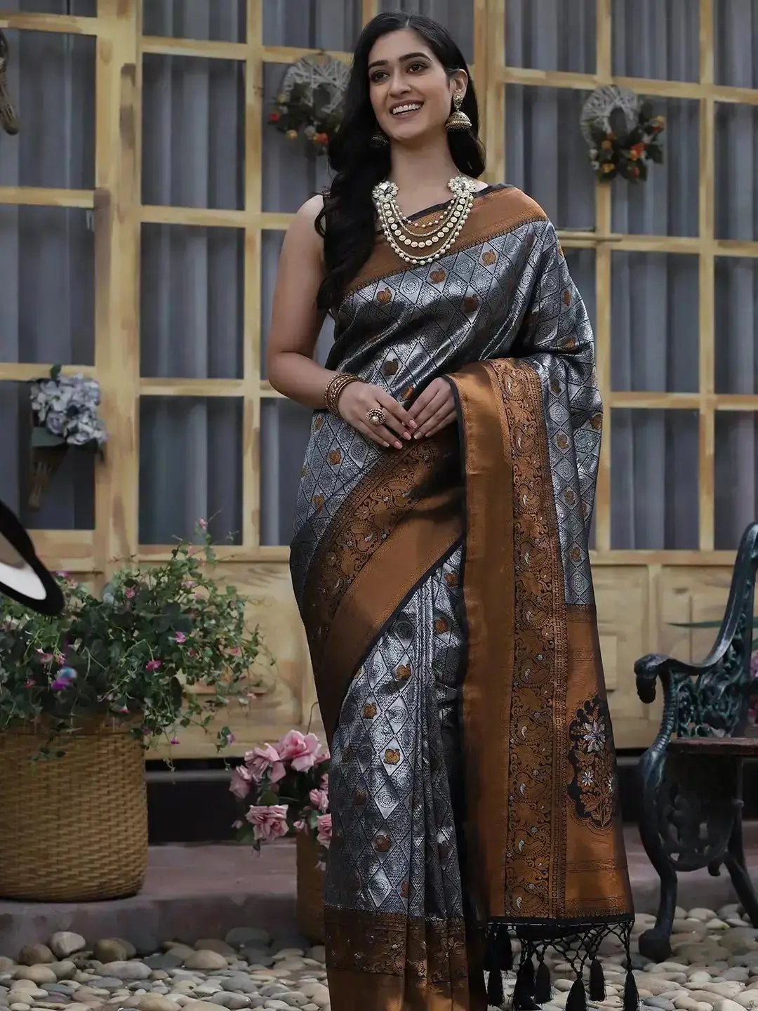 Kanjivaram Silk Saree With Zari Work